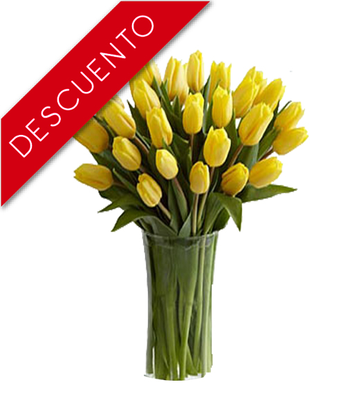 Florero de 30 Tulipanes